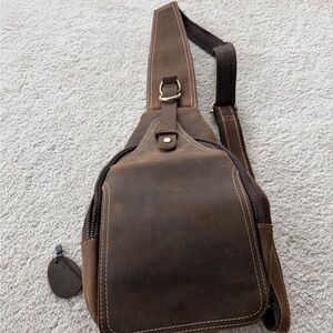 Brown Leather Sling Bag
